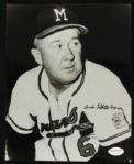 1961-62 Birdie Tebbets Milwaukee Braves Signed 8" x 10" Photo (JSA Hologram)