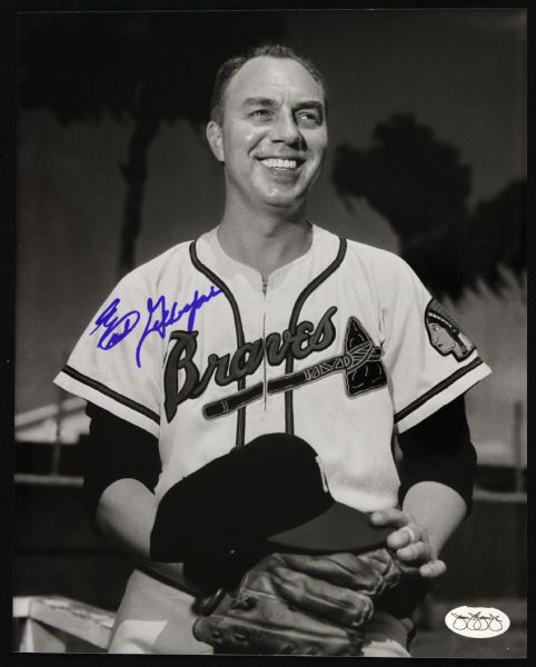 1953-63 Earl Gillespie "Voice of the Milwaukee Braves" Signed 8" x 10" Photo (JSA Hologram) 