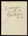1950s circa Jack Dempsey Signed 4 1/4" x 5 1/2" Cut (JSA)