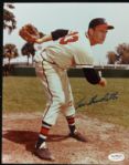 1953-63 Lew Burdette Milwaukee Braves Signed 8 x 10 Photos - Lot of 2 (JSA Hologram)