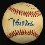 1989 Matt Nokes Detroit Tigers Signed OAL Brown Game Used Home Run Baseball (JSA/MEARS LOA)