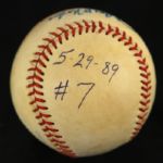 1989 Matt Nokes Detroit Tigers Signed OAL Brown Game Used Home Run Baseball (JSA/MEARS LOA)