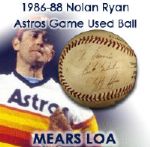 1986-88 Nolan Ryan Houston Astros Astrodome Signed ONL Giamatti Game Used Baseball (MEARS LOA/JSA)