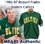 1986-87 Robert Parish Boston Celtics Game Worn Warm Up Jacket (MEARS LOA)