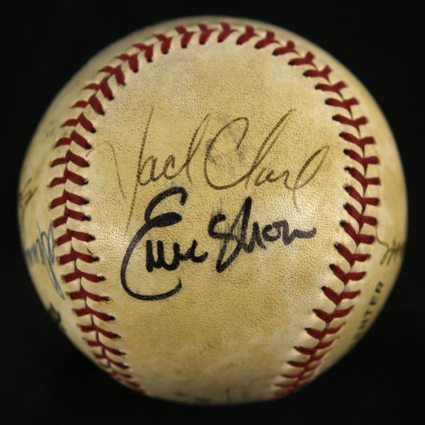 1989 San Diego Padres Signed Baseball Game Used Jack Murphy Stadium w/ 5 Signatures (JSA/MEARS LOA)
