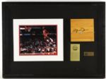 1993 Michael Jordan Chicago Bulls Signed 15" x 23" Game Used Floor Display - Framed (UDA)