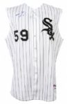 2007 Mark Salas Chicago White Sox Signed Game Worn Home Jersey Vest (MEARS LOA/JSA)