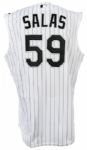 2007 Mark Salas Chicago White Sox Signed Game Worn Home Jersey Vest (MEARS LOA/JSA)