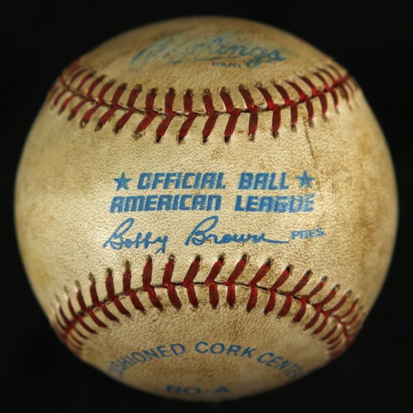 1990 Cal Ripken Jr.Baltimore Orioles Boston Red Sox Game Used OAL Baseball (MEARS LOA)