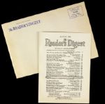1952 Readers Digest Reprint of Article on John F. Kennedys Military Experience on PT-109 w/ Original Envelope