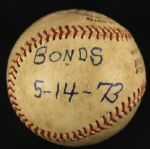 1973 (May 14) Bobby Bonds San Francisco Giants Game Used San Diego Stadium ONL Feeney Baseball (MEARS LOA)