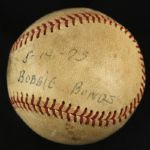 1973 (May 14) Bobby Bonds San Francisco Giants Game Used San Diego Stadium ONL Feeney Baseball (MEARS LOA)