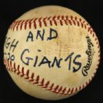 1981 (August 30) San Francisco Giants Pittsburgh Pirates Candlestick Park Game Used ONL Feeney Baseball (MEARS LOA)
