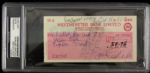 1961 Joan Collins Dynasty Alexis Carrington Colby Signed Check (PSA/DNA Slabbed)