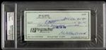 1990 Willie Wood Green Bay Packers Twice Signed Check - Front and Back (PSA/DNA Slabbed)