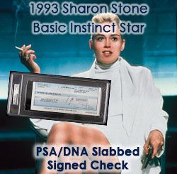 1993 Sharon Stone "Basic Instinct Star" Signed Check (PSA/DNA Slabbed)