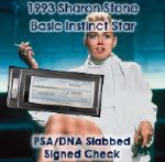 1993 Sharon Stone "Basic Instinct Star" Signed Check (PSA/DNA Slabbed)