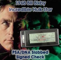1968 Bill Bixby "The Incredible Hulk" Signed Check (PSA/DNA Slabbed)
