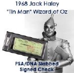 1968 Jack Haley "Wizard of Oz Tin Man" Signed Check (PSA/DNA Slabbed)