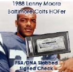 1988 Lenny Moore Baltimore Colts Signed Check (PSA/DNA Slabbed)