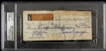 1973 Sammy Baugh Washington Redskins Signed Check (PSA/DNA Slabbed)