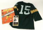 1960s Bart Starr Green Bay Packers Youth Jersey and Winning Football Magazine