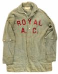 1900-10s circa Royal A.C. Collared Flannel Baseball Uniform w/ Detachable Sleeves