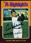 1975 Topps #4 Al Kaline Detroit Tigers Signed Baseball Card (JSA)