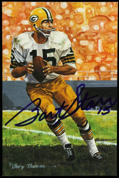 1994 Bart Starr Green Bay Packers Signed 4" x 6" Goal Line Art Card #2,877/5,000 (JSA)