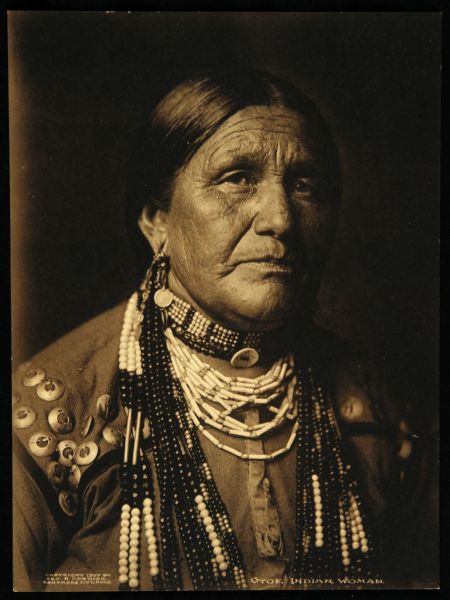 1907 Otoe Indian Woman 5 7/8" x 7 3/4" Origninal Studio Photo (by George B. Cornish)