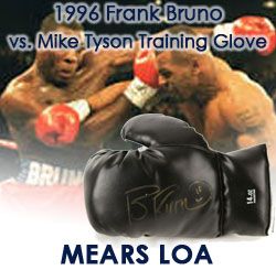 1996 Frank Bruno Signed Boxing Glove Worn During Training For Title Fight w/ Mike Tyson (MEARS LOA)
