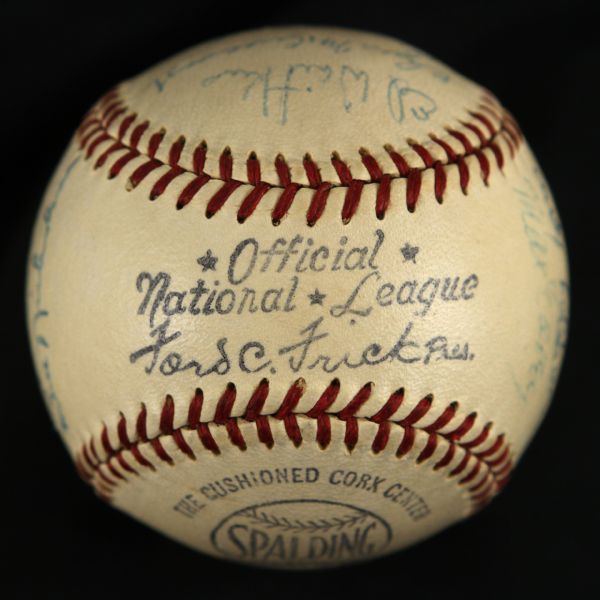 1948-49 Chicago Cubs Signed ONL Frick Baseball w/24 Signatures (JSA) 