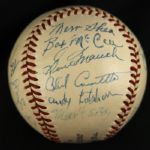 1948-49 Chicago Cubs Signed ONL Frick Baseball w/24 Signatures (JSA) 