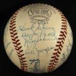 1948-49 Chicago Cubs Signed ONL Frick Baseball w/24 Signatures (JSA) 