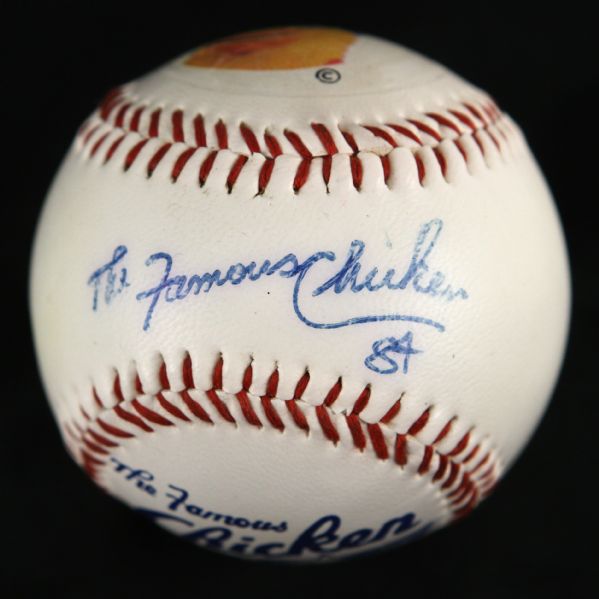 1984 The Famous Chicken Signed Baseball 
