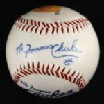 1984 The Famous Chicken Signed Baseball 
