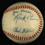 1970 Clinton Pilots Milwaukee Brewers Signed Baseball w/ 16 Signatures Darrell Porter Gorman Thomas (MEARS LOA)