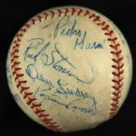 1970 Clinton Pilots Milwaukee Brewers Signed Baseball w/ 16 Signatures Darrell Porter Gorman Thomas (MEARS LOA)