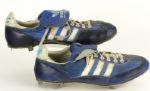 1980s Milwaukee Brewers Adidas Blue & White Game Worn Baseball Cleats - Unknown Player