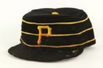 1981 Luis Tiant Pittsburgh Pirates Signed Game Worn Pillbox Style Cap (MEARS LOA/JSA)