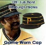 1981 Luis Tiant Pittsburgh Pirates Signed Game Worn Pillbox Style Cap (MEARS LOA/JSA)