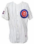 2011 (August 22) Sammy Sosa Chicago Cubs Signed & Inscribed Three Homer Game Worn Home Jersey (MEARS LOA/JSA) 