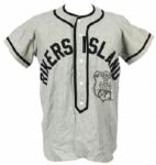 1950s circa Rikers Island Nutcrackers Game Worn Flannel Baseball Jersey 