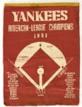 1953 New York Yankees American League Champions 17" x 22" Felt Banner  