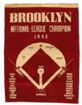 1952 Brooklyn Dodgers National League Champions 17" x 22" Felt Banner