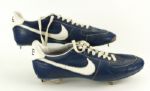 1980s Milwaukee Brewers Nike Blue & White Game Worn Baseball Cleats - Unknown player
