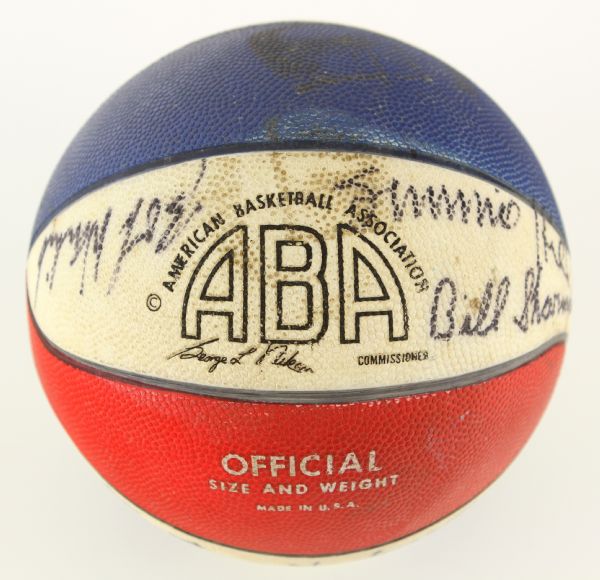 1969-70 Los Angeles Stars Signed Game Used ABA Basketball w/ 12 Signatures Bill Sharman (JSA/MEARS LOA)