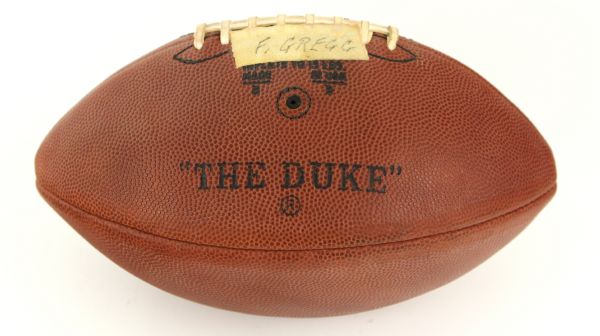 1960-70 Forrest Gregg Green Bay Packers Signed Game Used "The Duke" Football (Forrest Greggs Personal Collection/JSA)