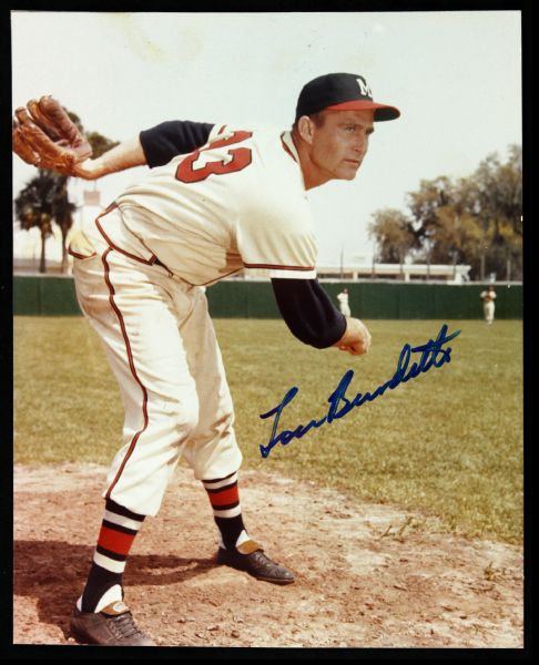 1953-63 Lew Burdette Milwaukee Braves Signed 8" x 10" Photo (JSA)