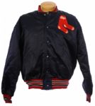 1969-78 Boston Red Sox Game Worn Lined Satin Jacket (MEARS LOA)